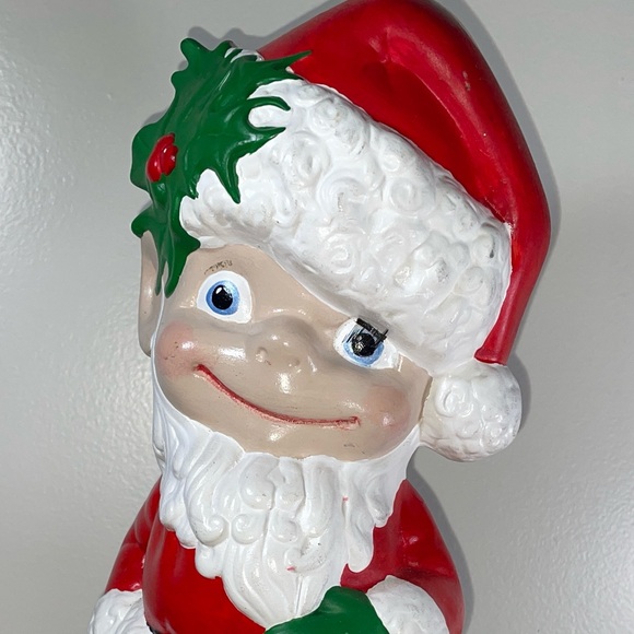 Vintage 70's Atlantic Mold Ceramic Santa Boy Big Eyes Santa Elf 11" - Picture 2 of 15